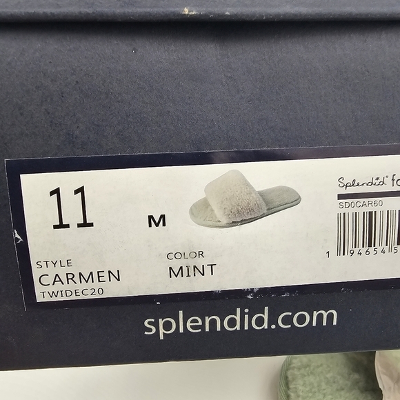 Splendid Womens Carmen Sherling Slipper Faux Fur Open Toe Slip On Slide Mint 11 - Picture 7 of 12